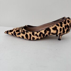 NEW Sam Edelman Kaya Leopard Print Calf Hair Kitten Heel Women's Shoes, Sz 9.5
